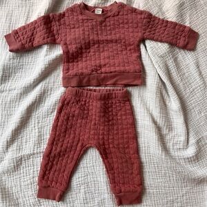 Quilted set- 12 mo- pink